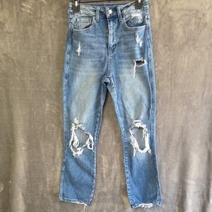 Flying Monkey Distressed Blue Boyfriend Jeans